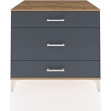 Kronos Şifonyer 3 Çekmeceli 88X59X80 Çam-Antrasit - Atlas Çam