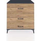 Kronos Şifonyer 3 Çekmeceli 88X59X96 Antrasit-Çam