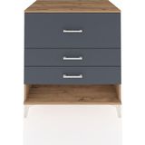 Kronos Şifonyer 3 Çekmeceli 88X59X96 Çam-Antrasit - Atlas Çam
