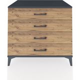 Kronos Şifonyer 4 Çekmeceli 88X59X80 Antrasit-Çam