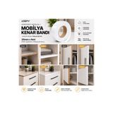 KRPY Kendinden Yapışkanlı Mobilya Kenar Bandı Parlak Beyaz PVC Dekoratif Bant 5mt