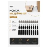 KRPY Mobilya Birleştirme Seti Minifix 10’lu ( Minifix,Kendinden Dübelli Minifix Mili,Kavela)