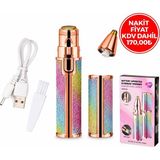 KRT Battery Operated K-13 HX-203A-B Yanak ve Burun Kıl Tüy Alma MAKİNESİ*120 QWE05 2ın1 Başlı Simli