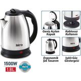 KRT Ibico MTF-001 Kettle Elektrikli Su Isıtıcısı 1.8lt 1500W 360° Çelik Paslanmaz Çelik Gizli Rezistans