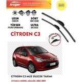Kruger Citroen C3 Sileceği Silgeç Silgi Takımı 2004 Model Araç Için (Aparatsız) Direk Montaj