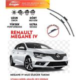 Kruger Megane 4 Ön Cam Silecek Seti 1.2 1.3 1.5 1.6 Motor Araca Özel Orjinal Aparat 2015 Sonrası