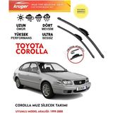 Kruger Toyota Corolla Terra Muz Muz Sileceği Takımı 1.4 1.6 Motor Araç Için (Aparatsız) Direk Montaj (1999 - 2001)