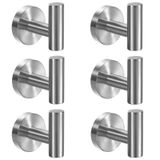 Kruodop Banyo için Havlu Kancaları, 6 Paket Duvara Monte Havluluk, Siyah Mat Duvar Bornoz Kancası, Mutfak, Yatak Odası, Otel, Havuz, Mont için Paslanmaz Çelik Ağır Hizmet Kapı Askısı Havlu Kancası -