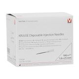Kruuse Enjektör Iğnesi 1.6 x 25 Mm. Beyaz (16G x 1) 100 Adet