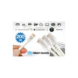 Kruxon 200 Metre Cat6 Gigabit Ethernet İnternet Kablosu 1000 Mbps Rj45 Modem Router Pc Laptop Tv Uyumlu