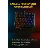 kruxon G7 Tek El Oyuncu Klavyesi 35 Tuşlu RGB LED Aydınlatmalı Ergonomik Gaming Keypad Windows Android iOS Uyumlu