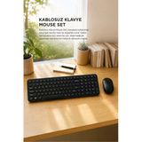 Kruxon Tmk07 Kablosuz Q Klavye Mouse Seti Retro Daktilo Görünümlü