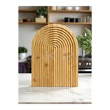 KRY Ahşap Oymalı Yarım Gökkuşağı Dekoratif Tepsi 33x23 cm – Şık Sunum & Dekoratif Kullanım