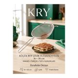 KRY Paslanmaz Çelik Tutacaklı Un Eleme Süzgeci KÜÇÜK Boy 16x30 cm - Pudra Şekeri Kakao Eleği İnce Tel Süzgeç