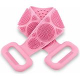 Kryon Kyrotech 70 cm Uzun Silikon Banyo ve Sırt Kesesi, Çift Taraflı Masaj Etkili Duş Lifi, Ölü Deri Temizleyici ve Kan Dolaşımı Artırıcı Pembe Sırt Temizleyici, Ergonomik Tutma Kollu Hijyenik Vücut Fırçası