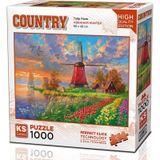 Ks Games 1000 Parça Lale Tarlası Ve Yel Değirmeni Puzzle - Abraham Hunter