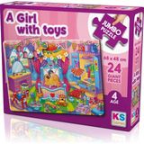 Ks Games A Girl With Toys 24 Parça Jumbo Çocuk Puzzle