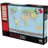 KS Games Ks Puzzle 11332 Dünya Siyasi Haritası 200 Parça Puzzle