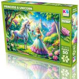 Ks Games Puzzle Princess & Unicorn 50 Parça