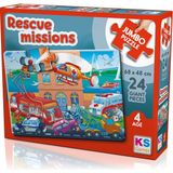 Ks Games Rescue Missions Kurtarma Araçları 24 Parça Jumbo Çocuk Puzzle