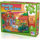 KS Games Sinerjim Sunrise On The Farm 12 Parça Jumbo Puzzle 63x43 cm Eğlenceli Zorluk Seviyesi