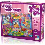 Ks Puzzle 24 Büyük Parça Oyuncaklar ile Kız 31008 JP31010 0100