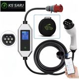 Ks Şarj Elektrikli Araç Taşınabilir Şarj Cihazı WİFİ/22KW/32A/TRİFAZ/5METRE/TİP2 Ev Tipi Priz Dönüştürücü