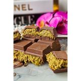 ksana choco Belçika Çikolatası: İçi Bol Kadayıflı Ve %70 Antep Fıstığı Ezmeli Dubai Künefe Çikolata