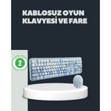KSB Store Retro Daktilo Stilli Kablosuz Klavye Mouse Seti – Sessiz ve Şık