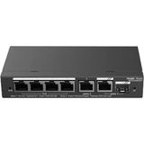 KSB Store Ruıjıe Reyee RG-ES206GS-P 6port Gigabit ,4x Poe 54W, 1 Port Gigabit Uplink, 1 Gigabit Combo, Colud Yönetilebilir Switch Metal Kasa