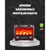 KSB Store Solar Şarjlı Şömine Işıklı Bluetooth Hoparlör – Radyo USB Tf Kart Destekli
