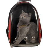 Ksburda Kedi Taşıma Çantası Kırmızı Şeffaf Kırılmaz Astronot Kedi Çantası Kedi Seyehat Çantası 42X22X33 cm Kedi Çantası V1 - Siyah - Kırmızı