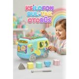 Ksilofon Bul-Tak Otobüs - Eğitici Müzikli Şekil Yerleştirme Oyuncağı 5 Fonksiyonlu Beceri Oyuncağı