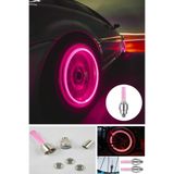Ksmart 2 Çift (4 Adet) LED Işıklı Hareket Sensörlü Kırmızı Işıklı Bisiklet Araba Motor Sibop Kapağı Lambası