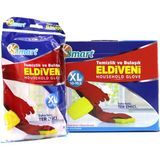 Ksmart K-1308 Temizlik ve Bulaşık Eldiveni No-10-10.5 Plastik Yüksek Dirençli Doğal Pamuk Astarlı Xl - 30'li Paket
