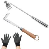KSOUSLATU 3 Paket Ot Çektirme Aracı, Manuel El Weeder Finişer, Çatlak Weeder, Paslanmaz Çelik Çatlak Ayıklama Kazıcı Aracı, Kaldırım Tuğla Yosun Temizleme