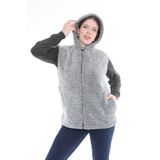 KSV Collection Büyük beden peluş yelek. Wellsoft kumaş sıcak tutan yelek. (Gri, XL)