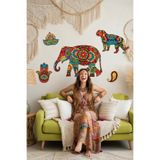 KT Decor Mandala Asya Hayvanları Xl Duvar Sticker Seti