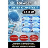 KT Decor Okul Etiketi Karlar Ülkesi Büyük Boy Defter Kitap Özel Isimli Etiket 6 Figür - 100 Adet