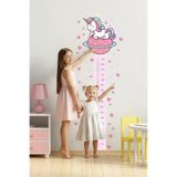KT Decor Sevimli Unicorn Galaksi Boy Ölçer Kız Çocuk Odası Duvar Sticker Seti