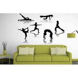 Kt Decoration Spor Öncesi Egzersizler Duvar Sticker Seti - Siyah - 120 x 75 cm