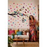 Kt Grup Aşık Kuşlar 132x99 Cm Salon Ve Oturma Odası Modern Duvar Sticker Seti