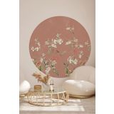 Kt Grup Bahar Çiçekleri ve Kuşlar Boho Yuvarlak Modern Duvar Sticker