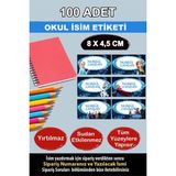 Kt Grup Büyük Boy Okul Etiketi Kalem Defter Etiketi Elsa-Anna Frozen Özel Isim Yazılabilen Etiket - 100 Adet