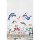 Kt Grup Deniz Hayvanları Mega Duvar Sticker Seti - 80 x 80 cm