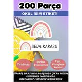Kt Grup Gökkuşağı Kalem Defter Okul Etiketi - Kişiye Özel Isim Yazılabilen 200 Adet Etiket