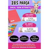 Kt Grup Okul Etiketi Çiçekli Tavşan Kalem Defter - Kişiye Özel Isim Yazılabilen 285 Adet