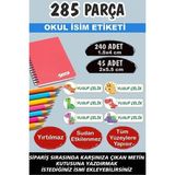 Kt Grup Okul Etiketi Kalem Defter Etiketi Dinazor Özel Isim Yazılabilen Etiket - 285 Parça