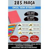Kt Grup Okul Etiketi Kalem Defter Etiketi Iş Makinaları Özel Isim Yazılabilen Etiket - 285 Parça
