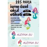 Kt Grup Okul Etiketi Kalem Defter Etiketi Özel Isim Yazılabilen Deniz Kızı Temalı Etiket 285 Adet